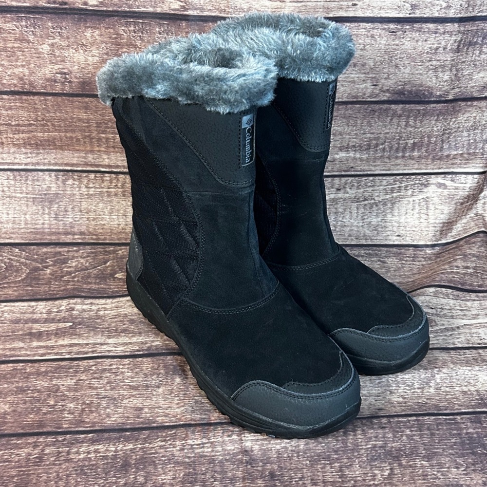 Columbia Ice Maiden Waterproof Pull On Winter Boots Black BL1582-011 Womens 9